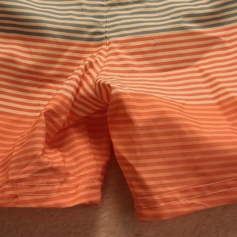 Cat & Jack Toddler Boys Blue Peach Ombre Striped Swim Trunks UPF 50+ 4T